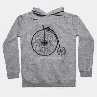 High wheel bicycle cartoon illustration Hoodie